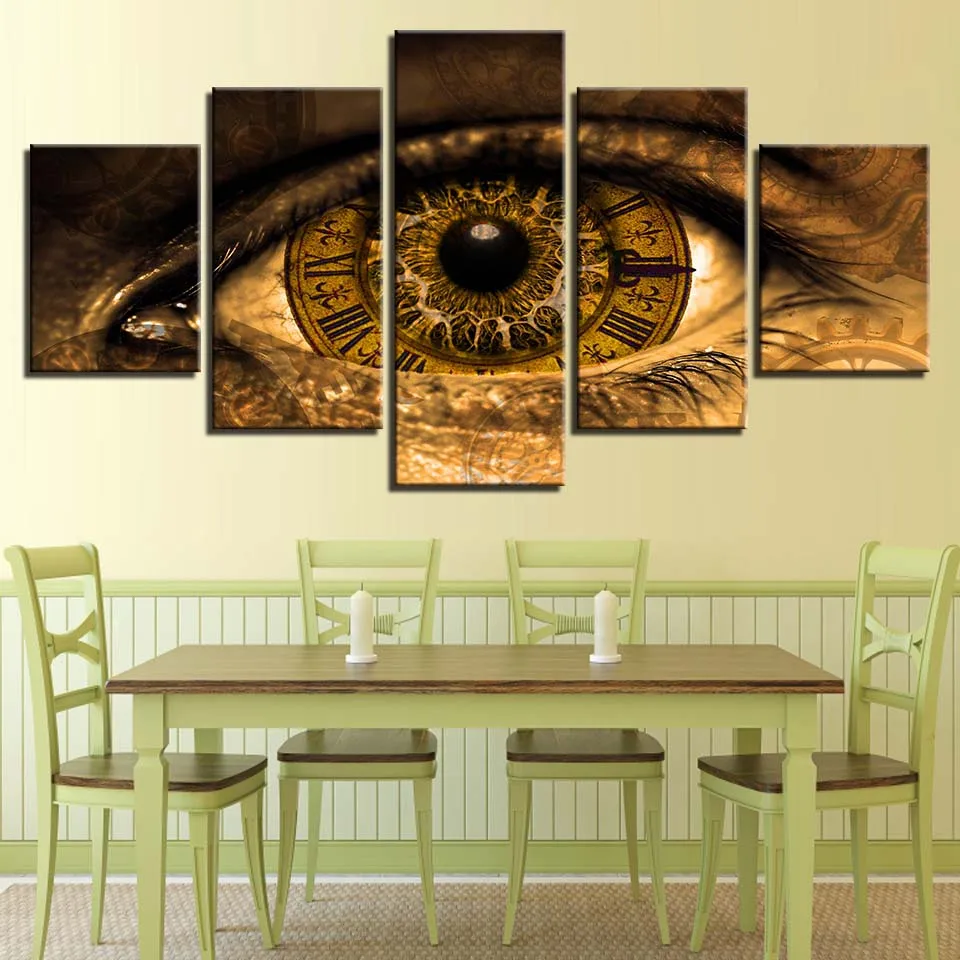 Canvas Home Decor For Living Room 5 Pieces Abstract Clock In The Eyes Pictures Wall Art HD Printed Modular Poster Frame Painting
Canvas Home Decor For Living Room 5 Pieces Abstract Clock In The Eyes Pictures Wall Art HD Printed Modular Poster Frame Painting