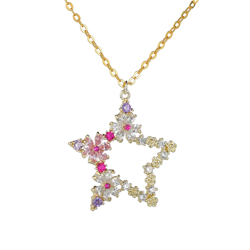 Fashion Multicolor Flower Necklace Shinning Gold Color Hollow Star Pendant Necklace Charm Jewelry For Women
Fashion Multicolor Flower Necklace Shinning Gold Color Hollow Star Pendant Necklace Charm Jewelry For Women