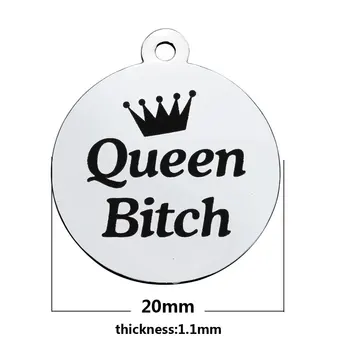 20pcs 20mm lettering Queen Bitch with crown charm for bracelet disc pendants tag Stainless steel Nature color DIY accessories
20pcs 20mm lettering Queen Bitch with crown charm for bracelet disc pendants tag Stainless steel Nature color DIY accessories