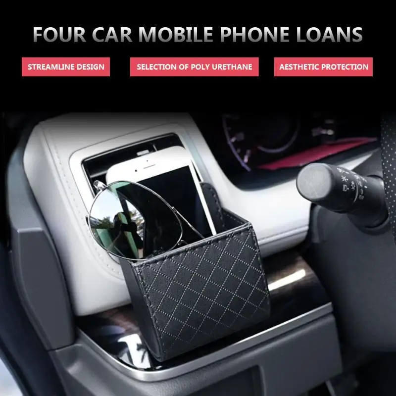 Accesorios para coches Cuero PU Bolso de la bolsa de soporte para teléfono móvil auto salida de ventilación de aire TF Accesorios para coches Cuero PU Bolso de la bolsa de soporte para teléfono móvil auto salida de ventilación de aire TF