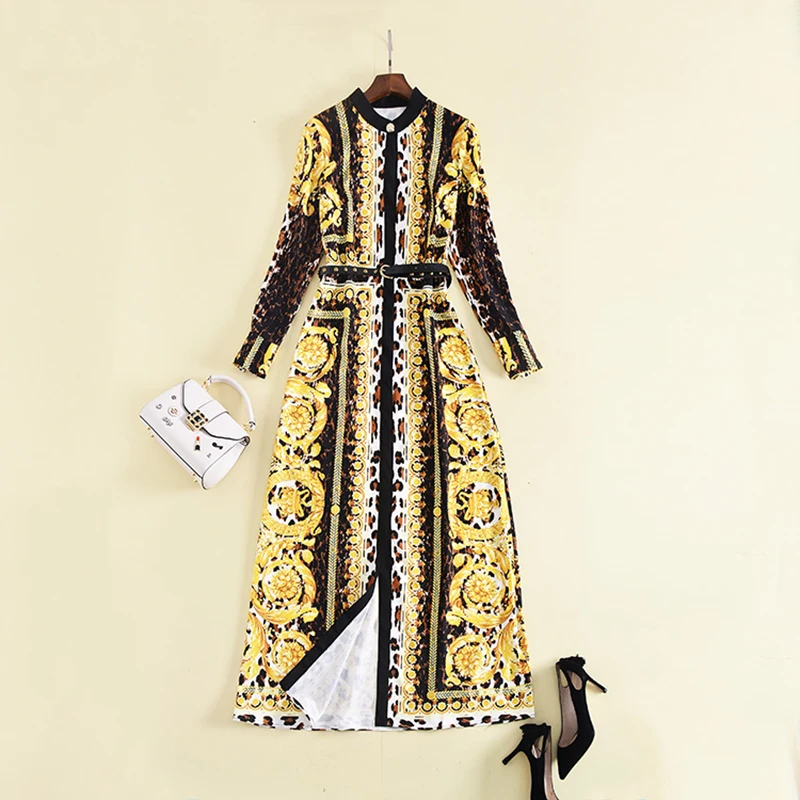 Sale HIGH QUALITY New Fashion 2018 Runway Maxi Dress Women's Long Sleeve Gorgeous Floral Printe Retro Long Dress
Sale HIGH QUALITY New Fashion 2018 Runway Maxi Dress Women's Long Sleeve Gorgeous Floral Printe Retro Long Dress
