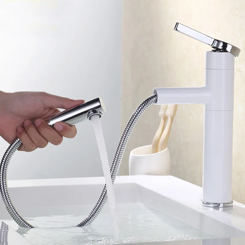 white paint drawing basin faucet washbasin faucet platform upper platform lower basin cold and hot pull out tap
white paint drawing basin faucet washbasin faucet platform upper platform lower basin cold and hot pull out tap