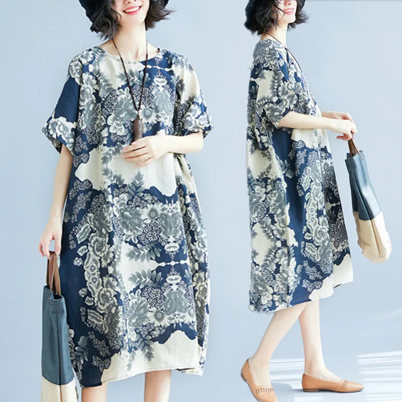 Plus Size 5XL 2018 Summer Women Fashion Elegant Porcelain Print Tops Ladies Female Large Big Casual Cotton Linen Robe Dresses
Plus Size 5XL 2018 Summer Women Fashion Elegant Porcelain Print Tops Ladies Female Large Big Casual Cotton Linen Robe Dresses