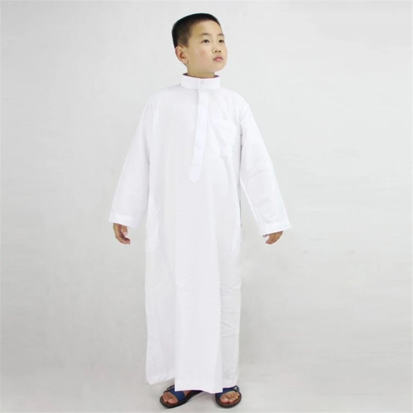 

Children Islamic Clothing for Boys Jubba Thobe Muslim Boy Costume Robes Abaya Dubai Arab Clothes Kaftan Eid Prayer Thobe 30-52