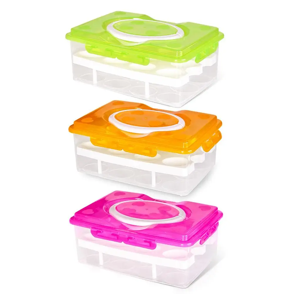 Double-layers Egg Storage Container Plastic Refrigerator Egg Storage Holder with Handle 25 x 18.5 x 11cm For 24 Eggs
Double-layers Egg Storage Container Plastic Refrigerator Egg Storage Holder with Handle 25 x 18.5 x 11cm For 24 Eggs