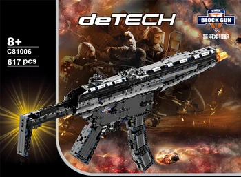 Modern military weapons building block rubber band MP5 Submachine gun model assemblage bricks toys collection for boys gifts
Modern military weapons building block rubber band MP5 Submachine gun model assemblage bricks toys collection for boys gifts
