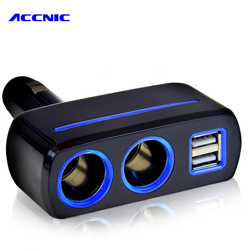 ACCNIC Universal 2 Ways Car Auto Cigarette Lighter Dual USB Charger socket power adapter 2.1A / 1.0A 80W Splitter Charger 12V
ACCNIC Universal 2 Ways Car Auto Cigarette Lighter Dual USB Charger socket power adapter 2.1A / 1.0A 80W Splitter Charger 12V