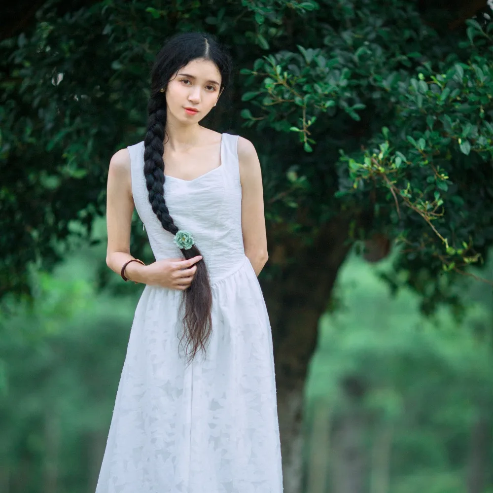 LYNETTE'S CHINOISERIE Luoman flower light white sleeveless one-piece dress V-neck bandage slim lace summer dress new arrival
LYNETTE'S CHINOISERIE Luoman flower light white sleeveless one-piece dress V-neck bandage slim lace summer dress new arrival