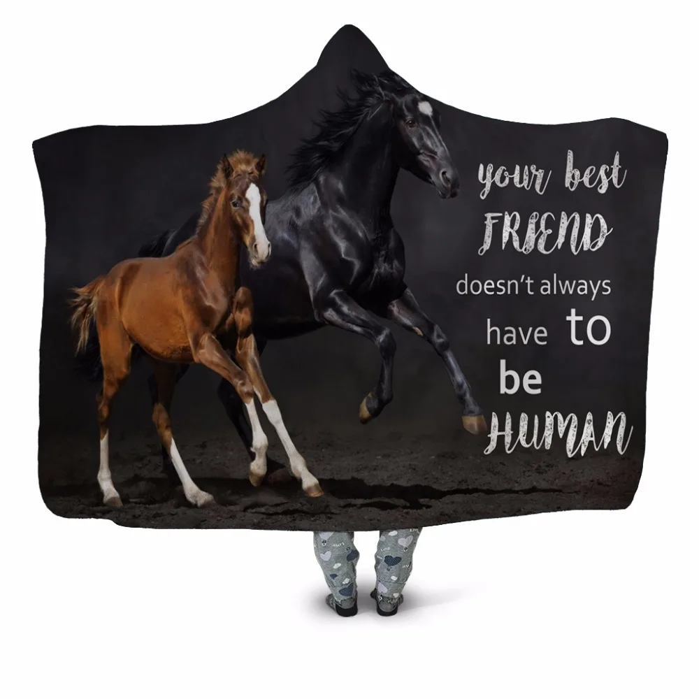 Horses Friend 3D Print Plush Hooded Washable Blanket for Adult Child Sofa Quilt Warm Wearable Fleece Throw Blanket Home Office
Horses Friend 3D Print Plush Hooded Washable Blanket for Adult Child Sofa Quilt Warm Wearable Fleece Throw Blanket Home Office