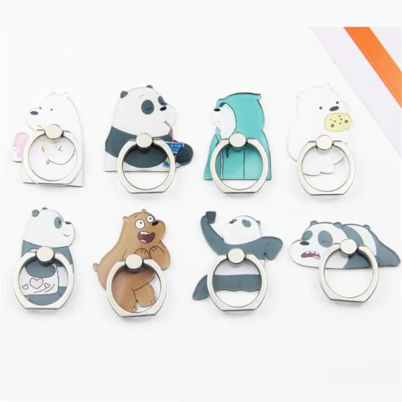 

UVR 360 Degree Cartoon Lazy Panda Bear Finger Ring Smartphone Stand Holder Mobile Phone Holder For iPhone Huawei All Phone