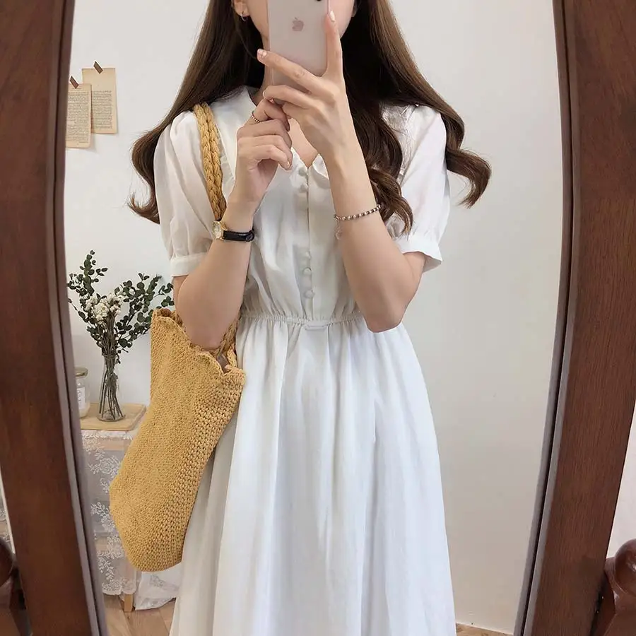 Uego Lovely Peter pan Collar Sweet Girl's Dress Korea Design Slim INS Prairie Chic Summer Dress Soft Chiffon Women Casual Dress
Uego Lovely Peter pan Collar Sweet Girl's Dress Korea Design Slim INS Prairie Chic Summer Dress Soft Chiffon Women Casual Dress