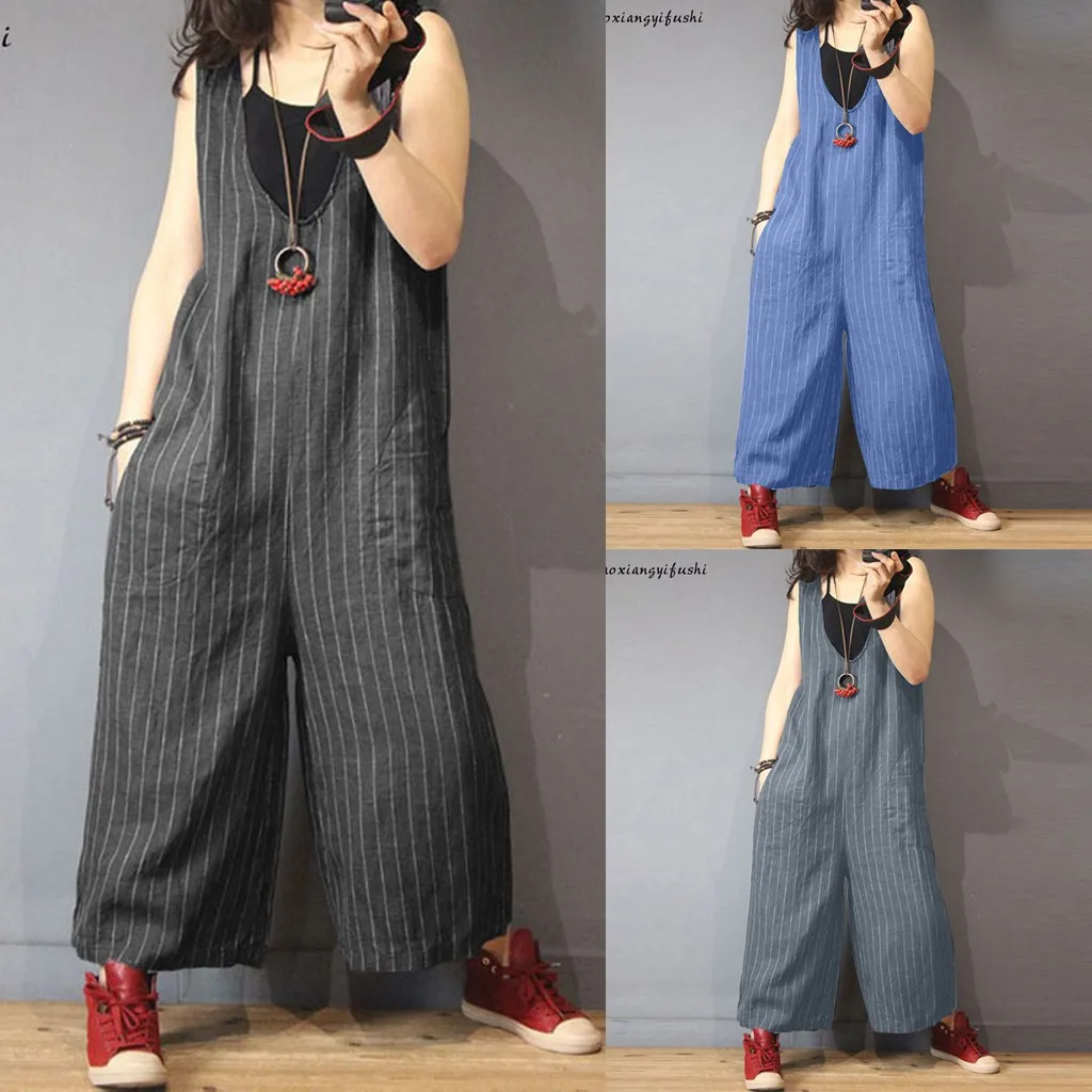 Body Femme Mono Mujer Largo Elegante Combishort Fashion Woman Summer Striped Print Casual Cotton And Iinen Long Jumpsuit Z4
Body Femme Mono Mujer Largo Elegante Combishort Fashion Woman Summer Striped Print Casual Cotton And Iinen Long Jumpsuit Z4