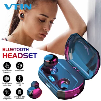 VTIN TWS Bluetooth Headset 5.0 Wireless Mini Power Digital Display Touch Control IPX6 Waterproof Bluetooth In-ear Earbud 3000mAh
VTIN TWS Bluetooth Headset 5.0 Wireless Mini Power Digital Display Touch Control IPX6 Waterproof Bluetooth In-ear Earbud 3000mAh