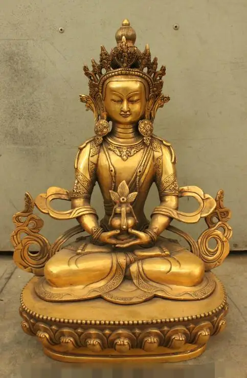 S05892 17" Tibet Bronze Copper Buddhism Tara Goddess Longevity Amitayus Buddha Statue
S05892 17" Tibet Bronze Copper Buddhism Tara Goddess Longevity Amitayus Buddha Statue
