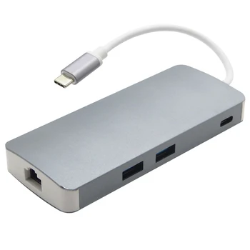 8 in 1 USB 3.1 Type C Hub with HDMI 4K VGA RJ45 Gigabit Ethernet Adapter SD/TF Card Reader Type C PD Charging Adapter Hub
8 in 1 USB 3.1 Type C Hub with HDMI 4K VGA RJ45 Gigabit Ethernet Adapter SD/TF Card Reader Type C PD Charging Adapter Hub