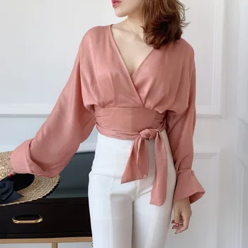 WHITNEY WANG 2019 Spring Summer Fashion Streetwear Sexy Deep V-neck Sashes Chiffon Blouse Women Bluasa Shirt Tops
WHITNEY WANG 2019 Spring Summer Fashion Streetwear Sexy Deep V-neck Sashes Chiffon Blouse Women Bluasa Shirt Tops