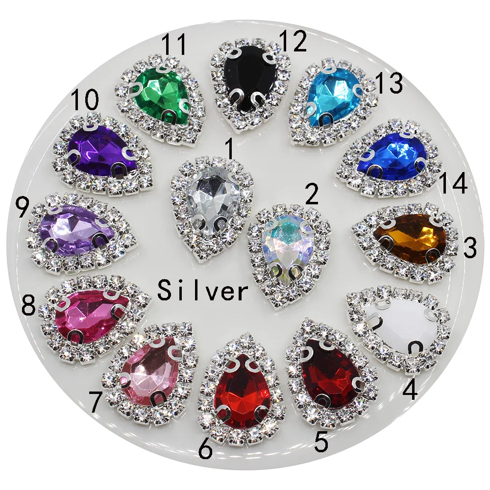 15*21MM Water Drop rhinestone botoes decorativos para artesanato wedding silver buttons clothes DIY accessories for sewing
15*21MM Water Drop rhinestone botoes decorativos para artesanato wedding silver buttons clothes DIY accessories for sewing