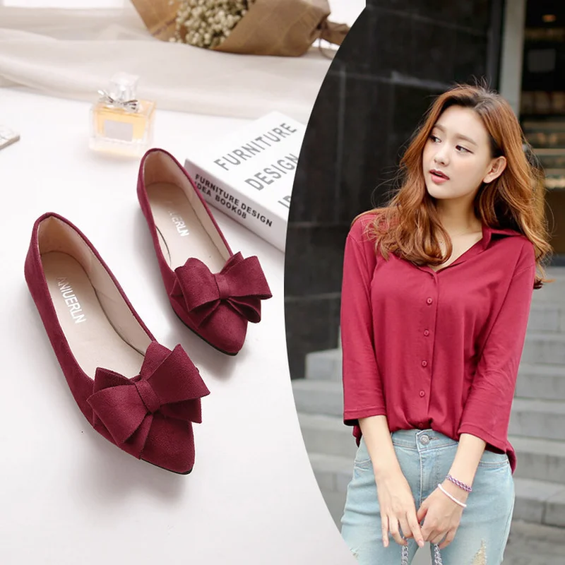 Fashion Women Flat Ballet Shoes Butterfly-knot Pointed Toe Flats Shoes Elegant Comfortable Lady Korean Elegant Shoes
Fashion Women Flat Ballet Shoes Butterfly-knot Pointed Toe Flats Shoes Elegant Comfortable Lady Korean Elegant Shoes