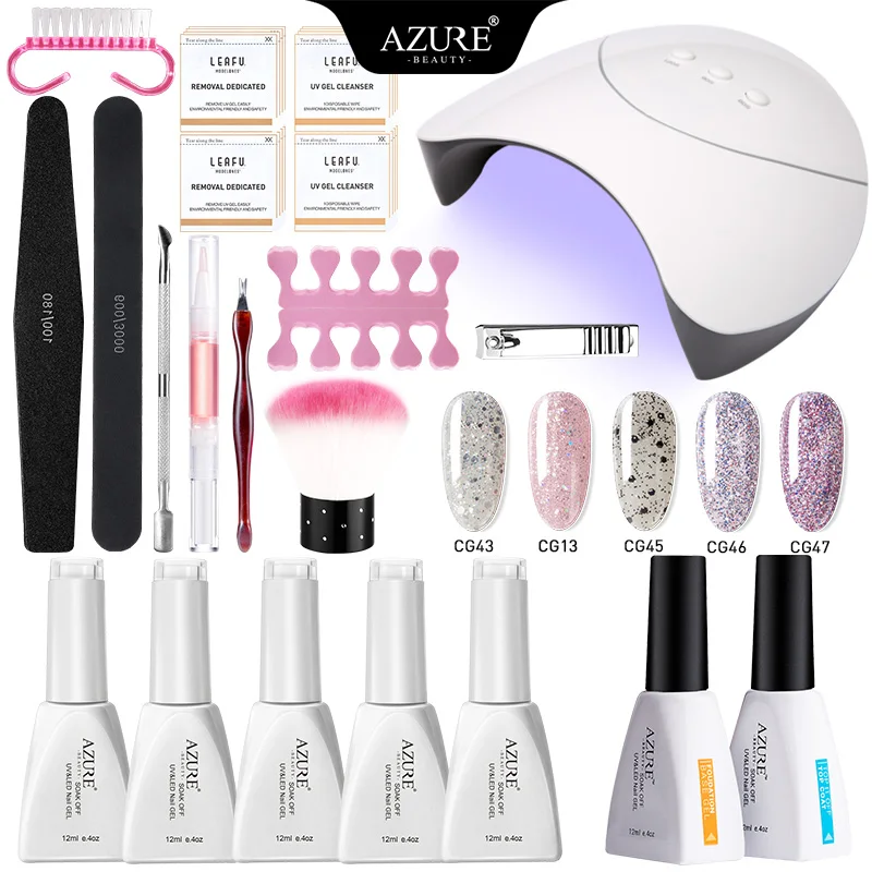 Azure Beauty 19PCS/LOT Shiny Color Gel Nail Dryer Kit Soak Off UV Color Gel Semi Permanent Led Gel Long Lasting Led Gel
Azure Beauty 19PCS/LOT Shiny Color Gel Nail Dryer Kit Soak Off UV Color Gel Semi Permanent Led Gel Long Lasting Led Gel