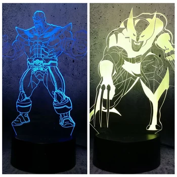MARVEL The Avengers Big Villain Thanos Wolverine 3D LED Lamp cartoon night light creative exhibition teenager room decor lava
MARVEL The Avengers Big Villain Thanos Wolverine 3D LED Lamp cartoon night light creative exhibition teenager room decor lava