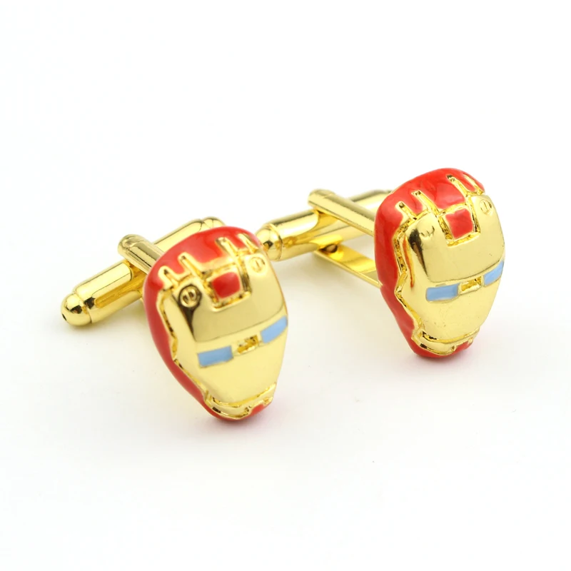 Super Hero Mask Iron Man Sliver Gold Color Cufflinks Marvel Comics The Avengers Cuff Link French Shirt Button Gifts for Men
Super Hero Mask Iron Man Sliver Gold Color Cufflinks Marvel Comics The Avengers Cuff Link French Shirt Button Gifts for Men