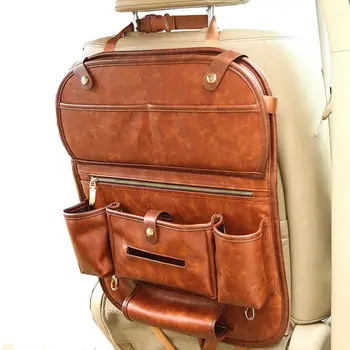 Genuine Leather Car Seat Back Organizer Storage Bag Foldable dining Tray Auto Phone Tablet Pockets Cup Holder Stowing Tidying
Genuine Leather Car Seat Back Organizer Storage Bag Foldable dining Tray Auto Phone Tablet Pockets Cup Holder Stowing Tidying
