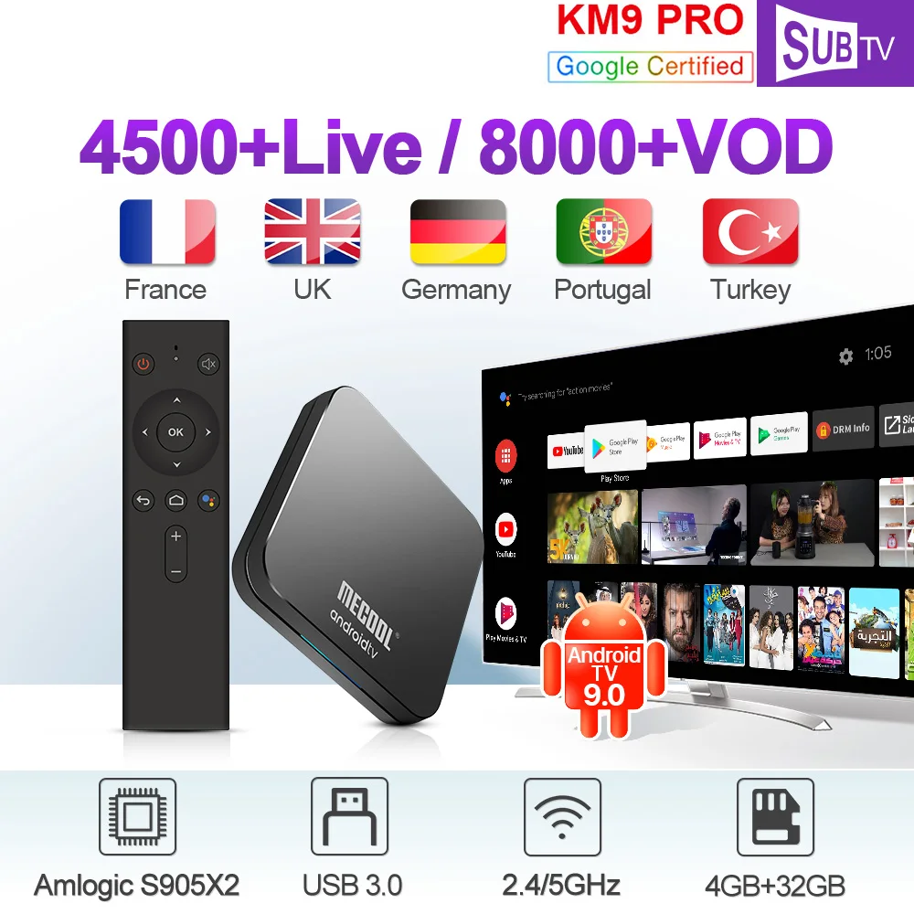 1 Year IPTV France Arabic Italy Code KM9 Pro Android TV 9.0 4G+32G BT Dual-Band WIFI France Arabic Italy Spain Canada IPTV SUBTV
1 Year IPTV France Arabic Italy Code KM9 Pro Android TV 9.0 4G+32G BT Dual-Band WIFI France Arabic Italy Spain Canada IPTV SUBTV