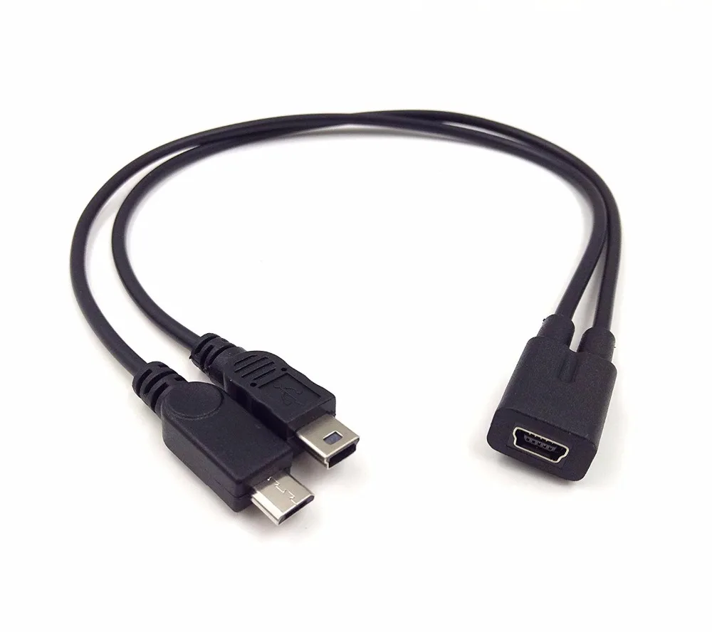 Mini USB 1 to 2 Y Splitter Cable, USB 2.0 Mini 5-Pin Female to Male + Micro USB Male Converter High Speed Charging Cable Cord
Mini USB 1 to 2 Y Splitter Cable, USB 2.0 Mini 5-Pin Female to Male + Micro USB Male Converter High Speed Charging Cable Cord