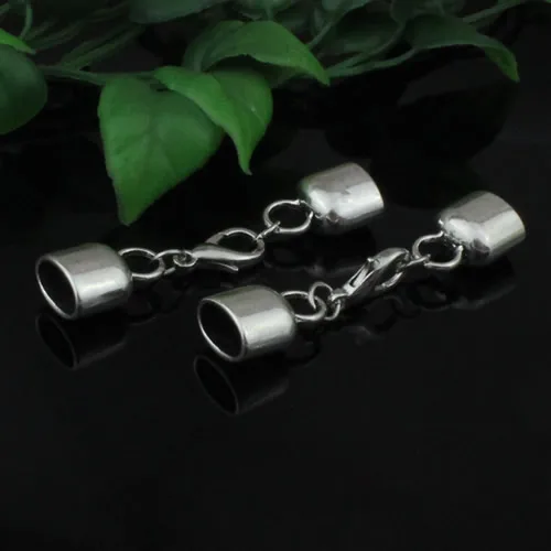 10sets/lot Fashion Zinc Alloy Cord End Caps Set Fit 10x6mm for Necklace Bracelet Connectors Clasp Total Length:57mm K05212 | Украшения и