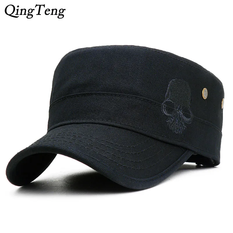 Men Baseball Caps Skull Embroidered Logo Flat Top Hats Cotton Snapback Flat Cap Army Cadet Hat Women Gorros Hombre Hip Hop
Men Baseball Caps Skull Embroidered Logo Flat Top Hats Cotton Snapback Flat Cap Army Cadet Hat Women Gorros Hombre Hip Hop