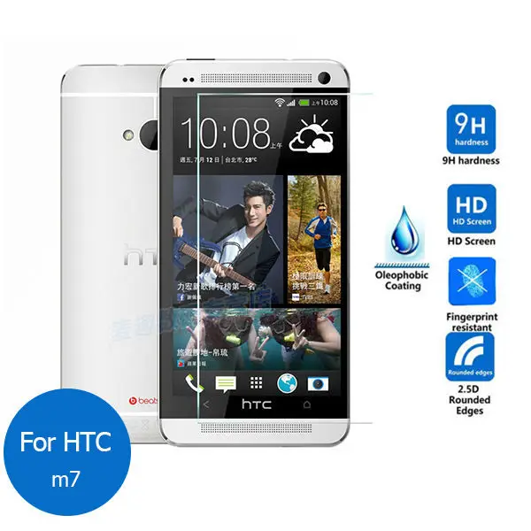 

For HTC One M7 Tempered Glass Screen Protector 2.5 9h Safety Protective Film on M 7 801S 801e 801n 801d 802t 802d 802w Dual Sim