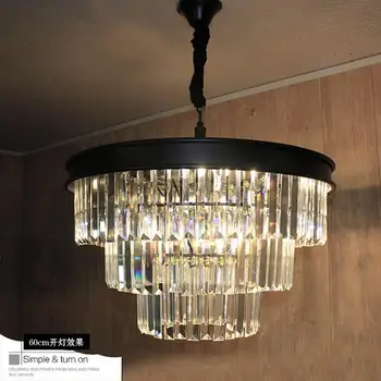 American restaurant light simple round cake long K9 crystal chandelier hotel living room study lamp lighting fixture led lamps
American restaurant light simple round cake long K9 crystal chandelier hotel living room study lamp lighting fixture led lamps