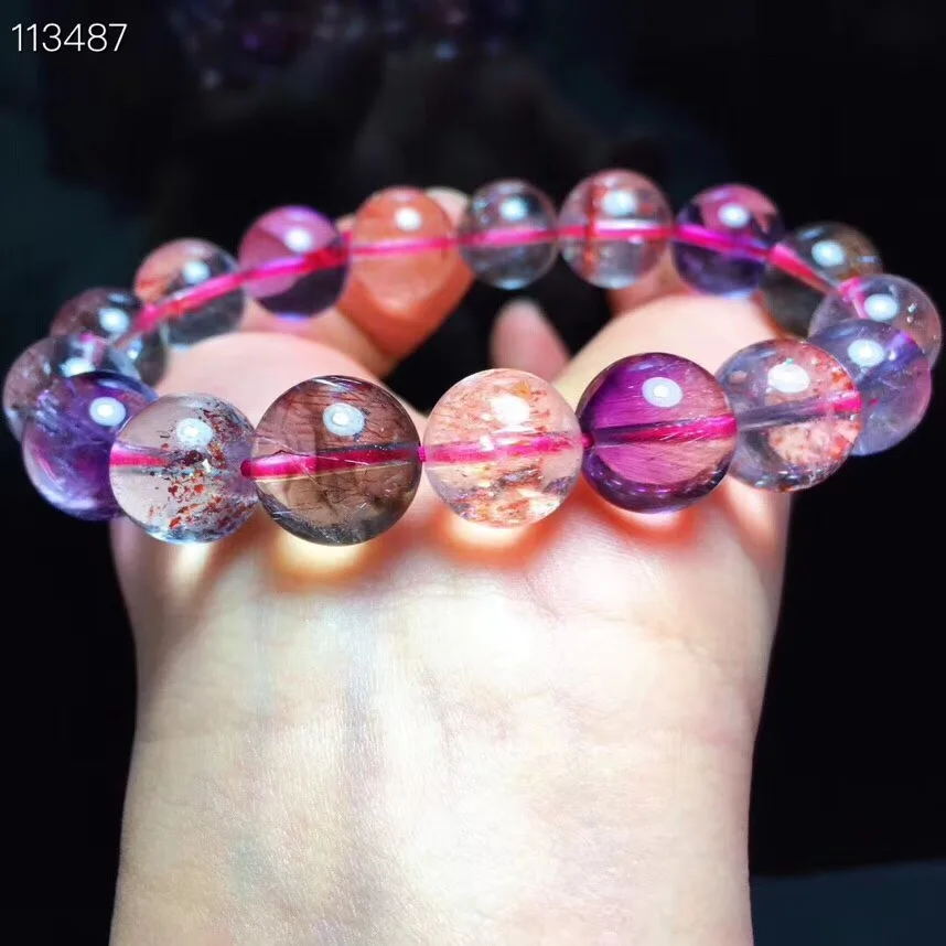 12.5mm Genuine Natural Colorful Super 7 Melody Stone Bracelet Strawberry Quartz Crystal Bracelets For Women Party Gift AAAAA
12.5mm Genuine Natural Colorful Super 7 Melody Stone Bracelet Strawberry Quartz Crystal Bracelets For Women Party Gift AAAAA
