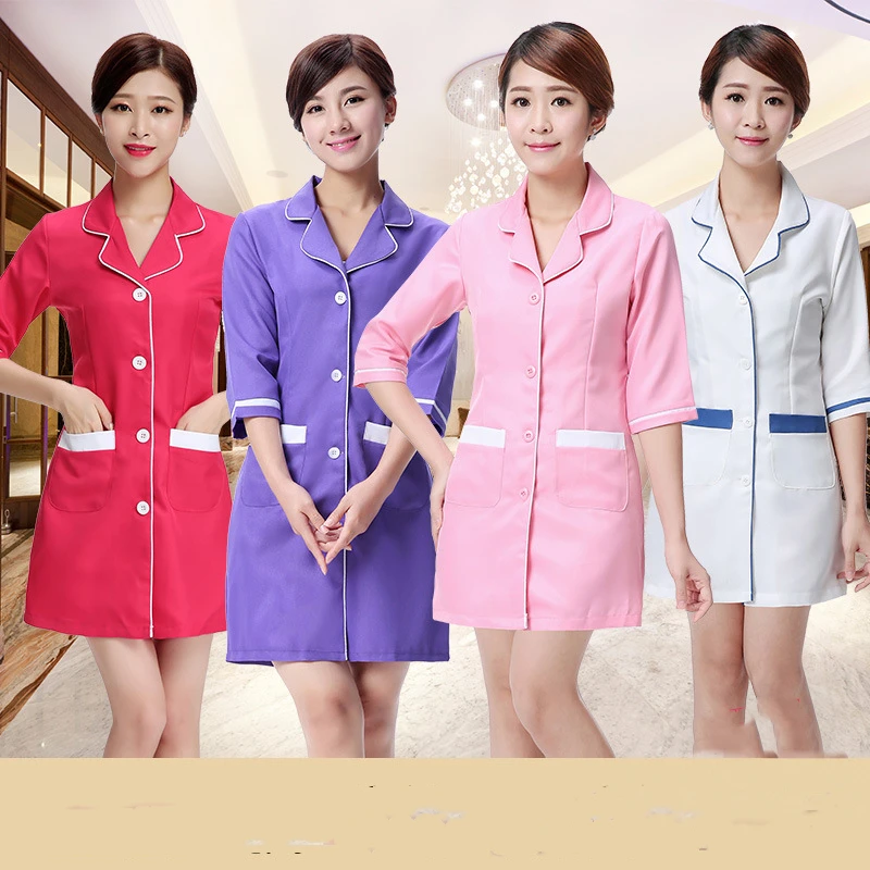Designs Beautician Work Clothes Female Spring Summer Nurse Uniform Pharmacy Work Uniforms New Drugstore Dress SPA Workwear
Designs Beautician Work Clothes Female Spring Summer Nurse Uniform Pharmacy Work Uniforms New Drugstore Dress SPA Workwear