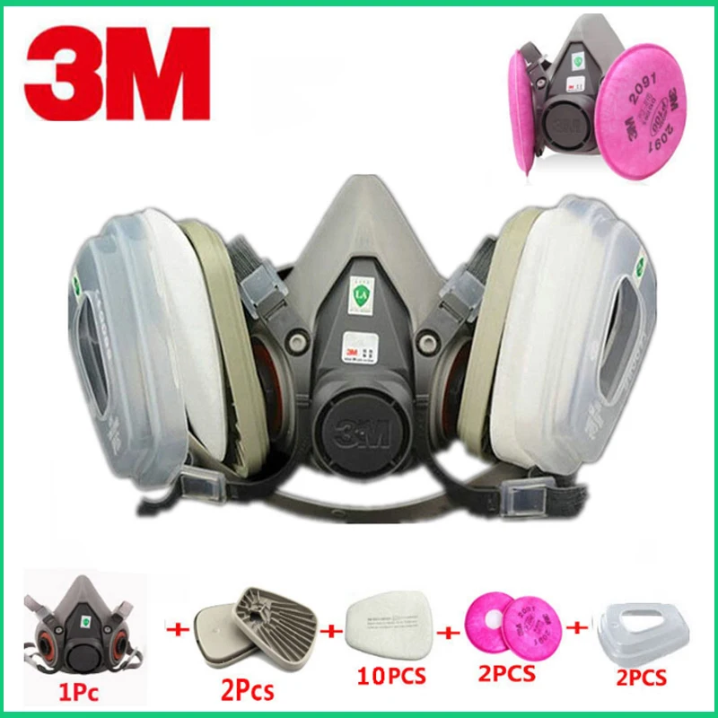 Комплект 17 в 1 маска 3M 6200 для защиты от пыли|Химические респираторы| |