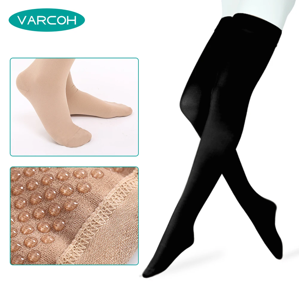 Thigh High Compression Stockings,Opaque,Firm 30-40 mmHg Gradient with Silicone Band,Treatment Swelling,Varicose Veins,Edema
Thigh High Compression Stockings,Opaque,Firm 30-40 mmHg Gradient with Silicone Band,Treatment Swelling,Varicose Veins,Edema