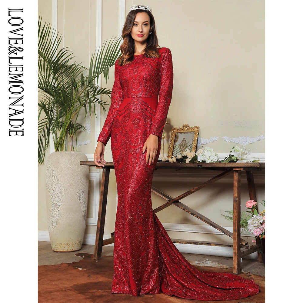 Love&Lemonade Round Neck Geometric Elements Glitter Glue Bead Material Bodycon Long Sleeve Trailing Long Dress LM86496-1
Love&Lemonade Round Neck Geometric Elements Glitter Glue Bead Material Bodycon Long Sleeve Trailing Long Dress LM86496-1