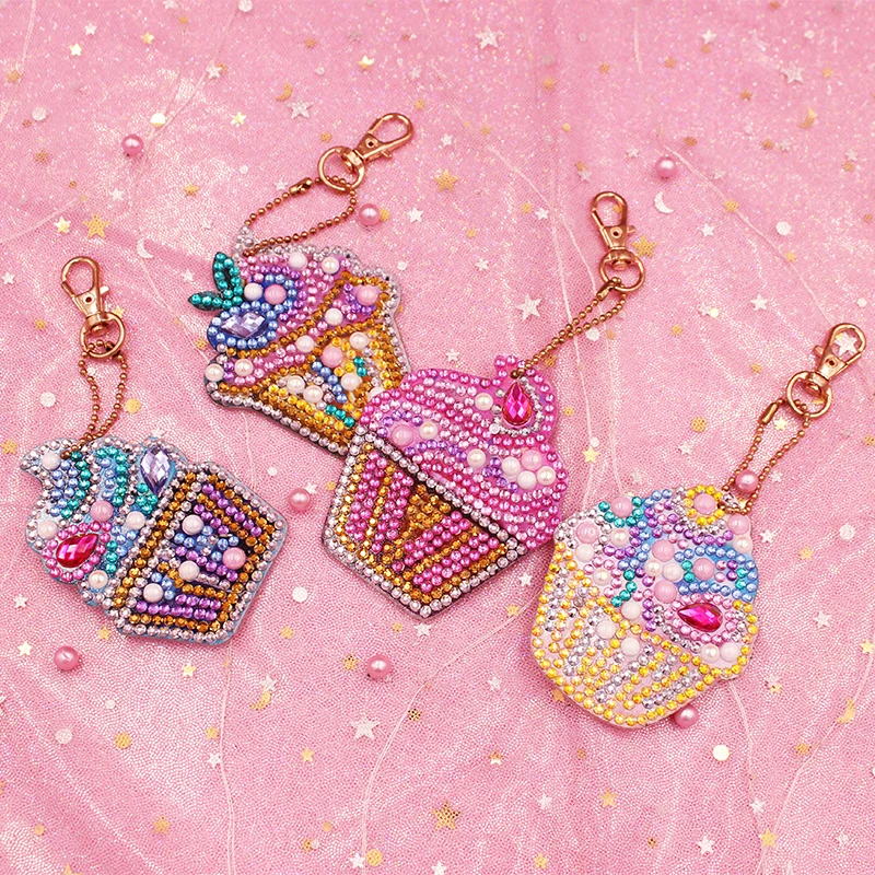 Meian 4pcs DIY Special Shaped Full Drill Diamond Painting Cakes Key Chain Embroidery with Key Ring Jewelry Gift for Girl Bags
Meian 4pcs DIY Special Shaped Full Drill Diamond Painting Cakes Key Chain Embroidery with Key Ring Jewelry Gift for Girl Bags