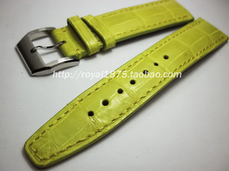 Handmade 20 mm True crocodile skin Watchbands deep blue Yellow green VINTAGE Wrist Watch Band Strap Belt for man branded watch
Handmade 20 mm True crocodile skin Watchbands deep blue Yellow green VINTAGE Wrist Watch Band Strap Belt for man branded watch