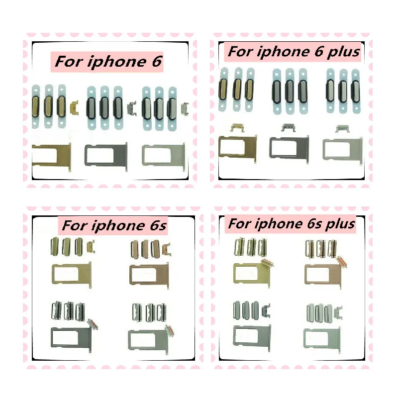 For iPhone 6 Plus 6S Plus Volume Vibrate Key Switch Power Lock Side Button Set Housing + Sim Card Tray Holder Replacement Parts
For iPhone 6 Plus 6S Plus Volume Vibrate Key Switch Power Lock Side Button Set Housing + Sim Card Tray Holder Replacement Parts