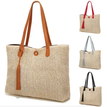 Women Summer Ladies Straw Rattan Shoulder HandBag Fluffy Cross Body Bag Tassel Elegant Ladies Solid Straw Bag For Women 2019
Women Summer Ladies Straw Rattan Shoulder HandBag Fluffy Cross Body Bag Tassel Elegant Ladies Solid Straw Bag For Women 2019