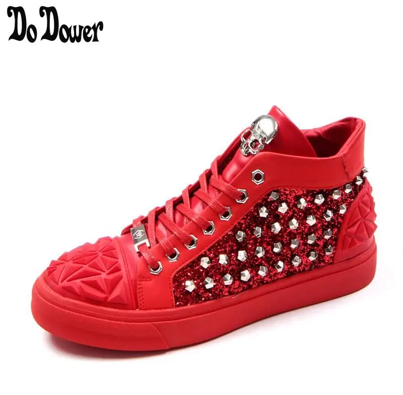 2018High Quality Fashion Men High Top British Style Rrivet Shoes Mens Causal Luxury Shoes Red Black Bottom rubber Shoes for Male
2018High Quality Fashion Men High Top British Style Rrivet Shoes Mens Causal Luxury Shoes Red Black Bottom rubber Shoes for Male