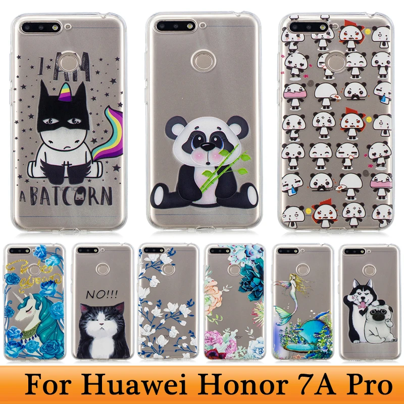 Чехол для телефона Honor 7C Мягкий Силиконовый ТПУ чехол с рисунком Huawei Y6 Prime 2018 / 7 A Pro