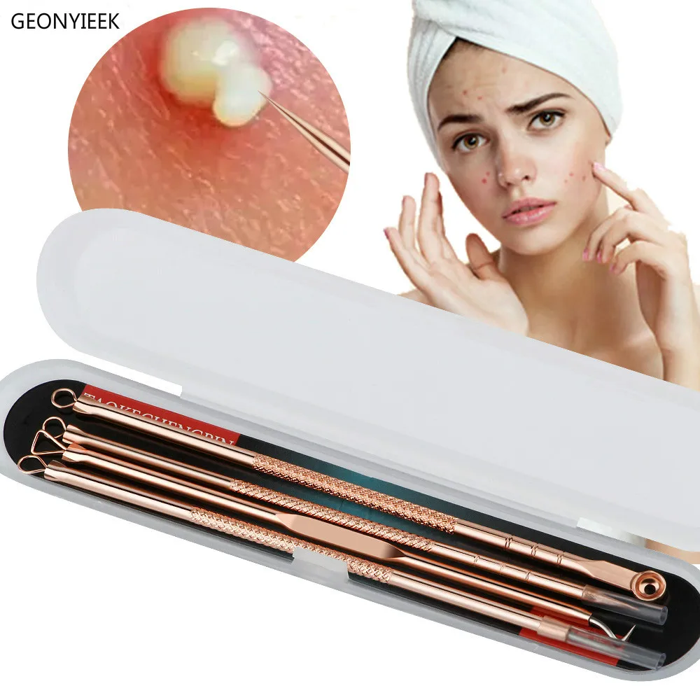 Rose Gold 4pcs/set Blackhead Comedone Acne Pimple Belmish Extractor Vacuum Blackhead Remover Tool Spoon for Face Skin Care Tool
Rose Gold 4pcs/set Blackhead Comedone Acne Pimple Belmish Extractor Vacuum Blackhead Remover Tool Spoon for Face Skin Care Tool