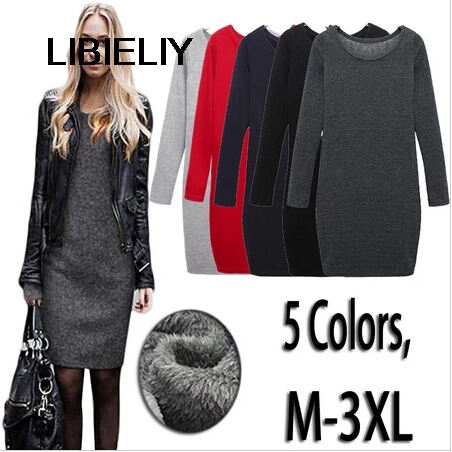 Women Winter Dress Nice New Long Sleeve Knit Warm Velvet Bodycon Bandage Dress Plus Size Autumn Work Party Dress Fashion
Women Winter Dress Nice New Long Sleeve Knit Warm Velvet Bodycon Bandage Dress Plus Size Autumn Work Party Dress Fashion