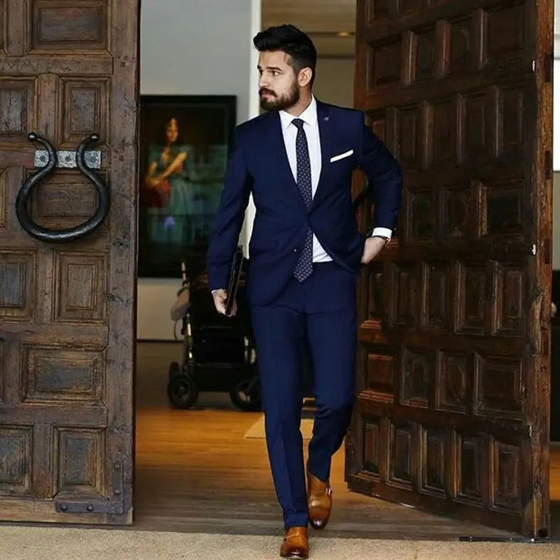 Custom Made Navy Blue Business Men Suits for Wedding Man Blazer Man Jacket Groom Tuxedos 2Piece Coat+Pants Slim Costume Homme
Custom Made Navy Blue Business Men Suits for Wedding Man Blazer Man Jacket Groom Tuxedos 2Piece Coat+Pants Slim Costume Homme