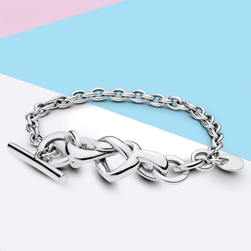 New 925 Sterling Silver Bracelet Love Knotted Heart Woman Bangles Fit Bead Charm DIY Jewelry Mother Day Gift
New 925 Sterling Silver Bracelet Love Knotted Heart Woman Bangles Fit Bead Charm DIY Jewelry Mother Day Gift