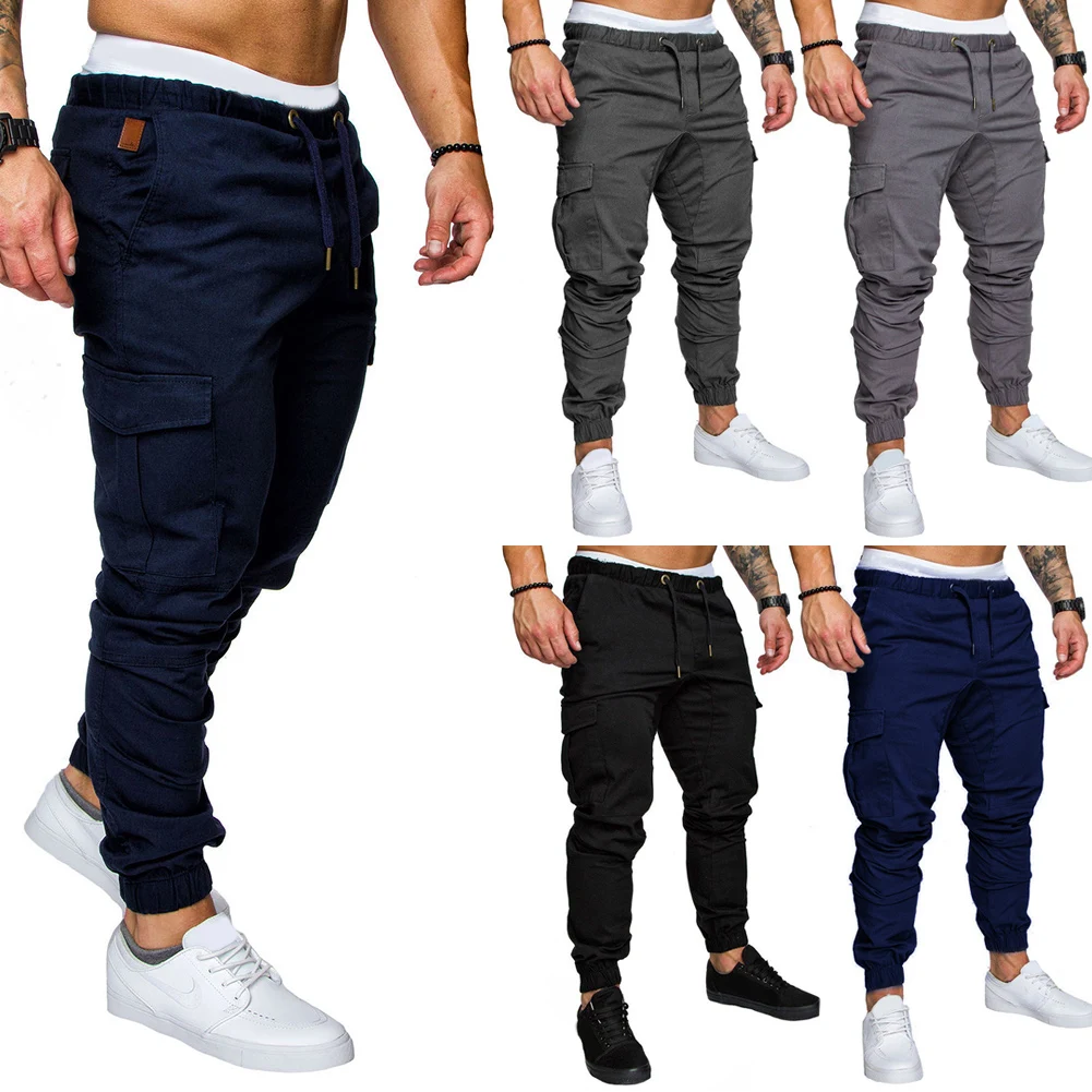 

Men Cargo Sports Casual Tracksuit Fabala Sweatpants Straight Leg Jogger Long Pants Pencil Slim Fit Trousers Pants Sportwear