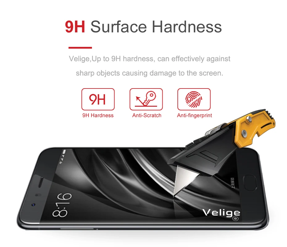 Velige Full Cover Tempered Glass For Xiaomi Mi6 Mi 6 M6 Pro Prime Screen Protector 9H Ultra Thin Protective Glass Film (10)