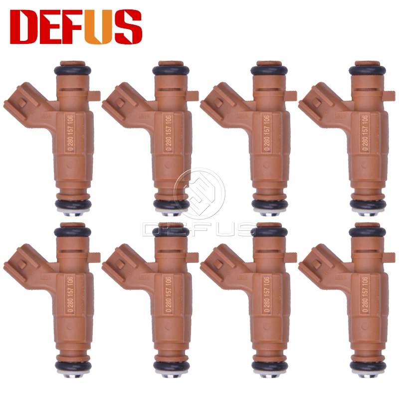 

DEFUS 8X 0280157106 Bico Fuel Injector Nozzle For Cadillac Saab 2.8L 12625902 0 280 157 106 High Performance Values High Quality